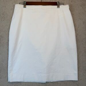 White House Black Market Pencil Skirt Stretch Lined White Size 12